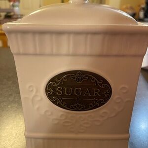 White Ceramic Sugar Canister
